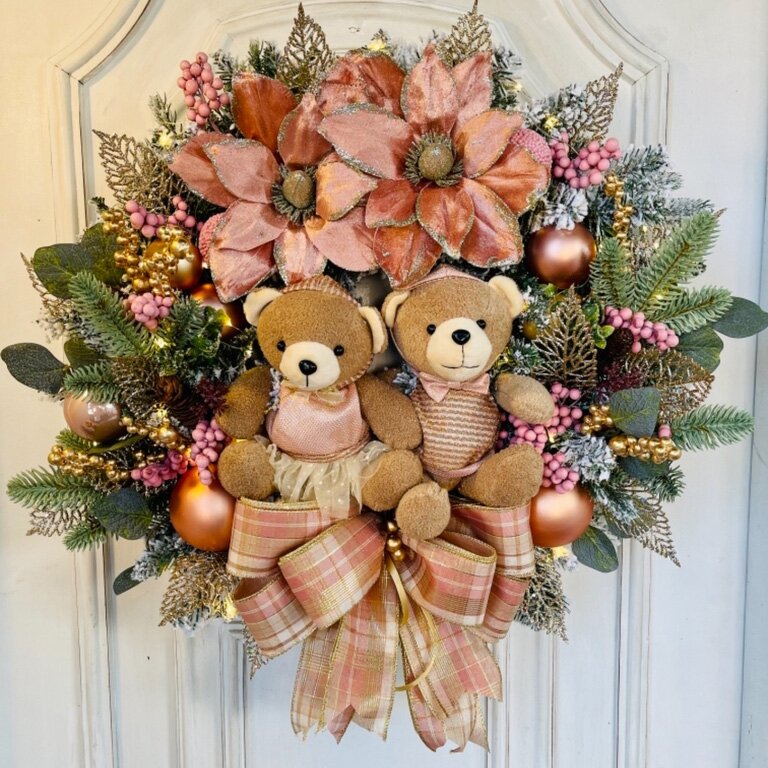 Christmas Wreath Bear Wreath LED Wreath