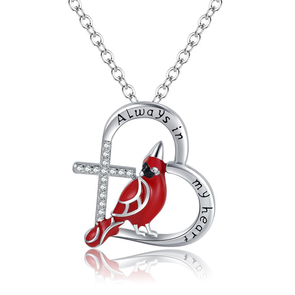 CARDINAL HEART PENDANT NECKLACE🎁THE BEST GIFTS FOR YOUR LOVED ONES💕