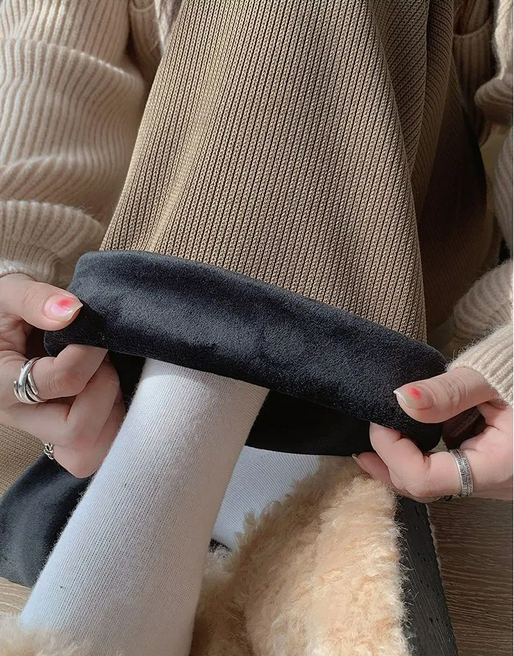 (🔥Hot Sale-50% OFF) Women Fleece-Lined Wide Leg Knit Pants