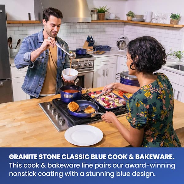 GraniteStone Blue Basics 15PC Cook & Bake Essentials Set