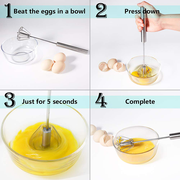 (🔥Last Day Promotion-SAVE 50% OFF) Food Grade 304 Stainless Steel Automatic Eggbeater-BUY 2 GET 2 FREE & FREE SHIPPING