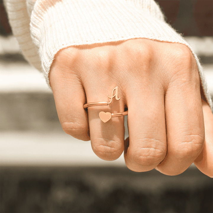 🔥 Last Day Promotion 49% OFF🎁💕To My Granddaughter, Dainty Initial Heart Ring
