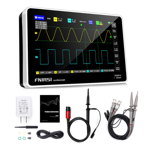 FNIRSI Oscilloscope Portable Handheld Tablet Oscilloscope with 100X High Voltage Probe
