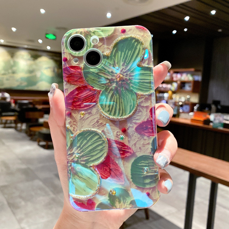 【Hot Sale 45% offF)】For iPhone oil painting flower phone case