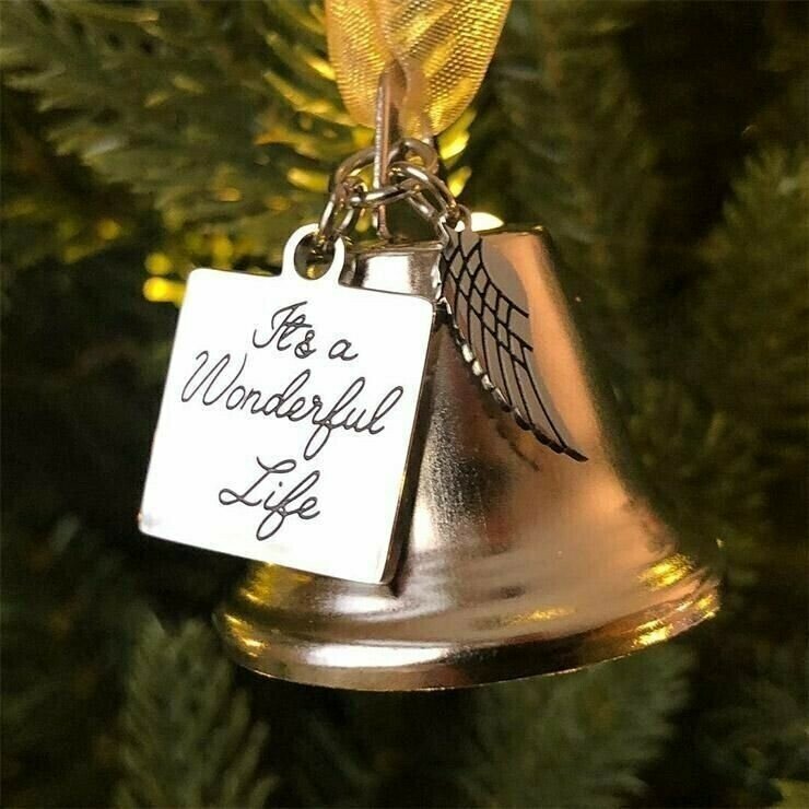 Christmas Ornaments Angel Wings Bell--Memorial Christmas Gift