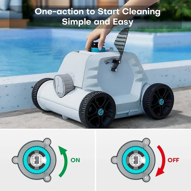 Cordless Robotic Pool Vacuum Cleaner - Ideal for Inground and Above Ground Pools up to 40 ft