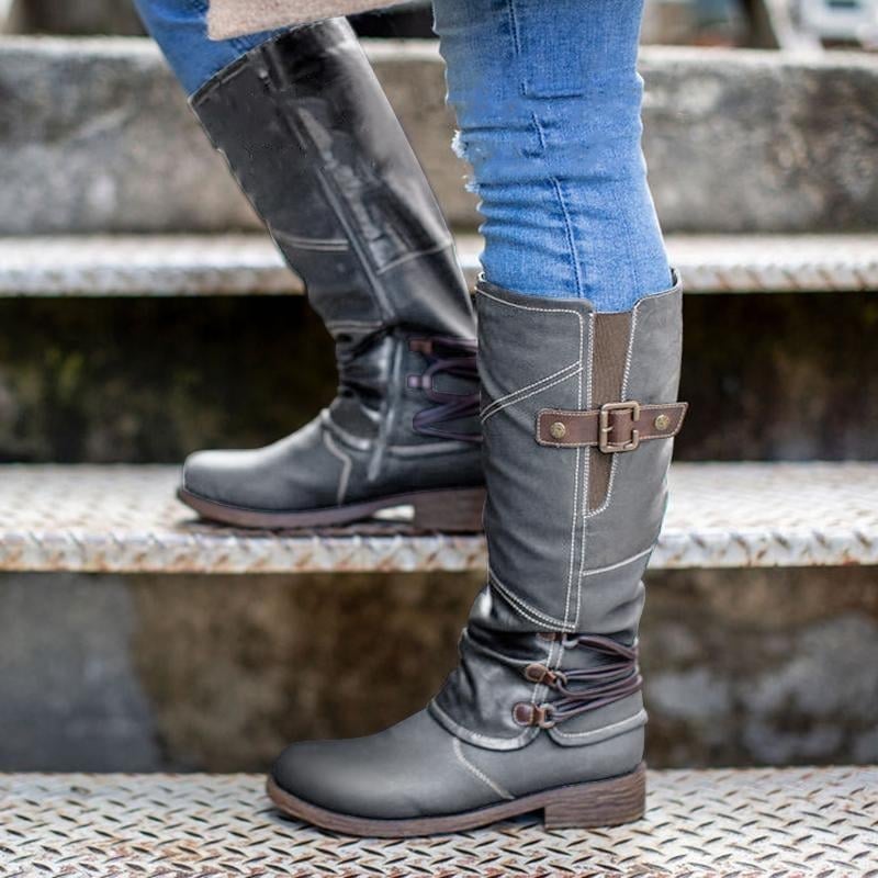Buy 2 Free Shipping - Women's Vintage Zipper High Snow Boots