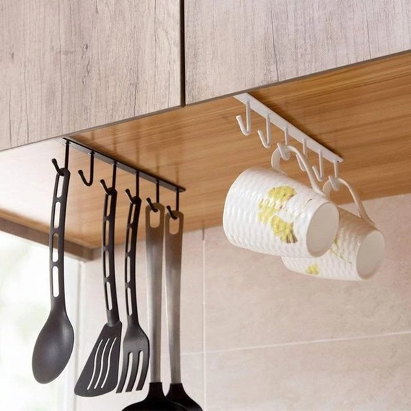 (🔥Big Pre-Christmas Sale-SAVE 48% OFF) Under-Cabinet Iron Hanger Rack (6 Hooks) -BUY 4 GET 2 FREE & FREE SHIPPING