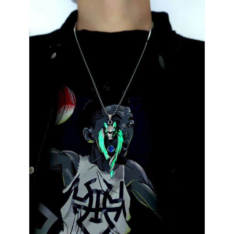 Glow In The Dark Wolf Charm Necklace