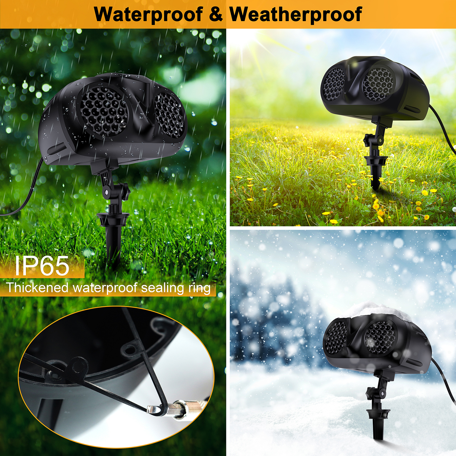 Christmas LED Projector Lights, Owl Shape Outdoor Snowflake Projector Lights with Remote RF, Quiet Projector Lights, IP65 Waterproof Snowfall Landscape Light for Xmas Halloween Holiday Party Decor