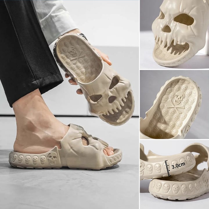 SKULL DESIGN SINGLE BAND SLIDES
