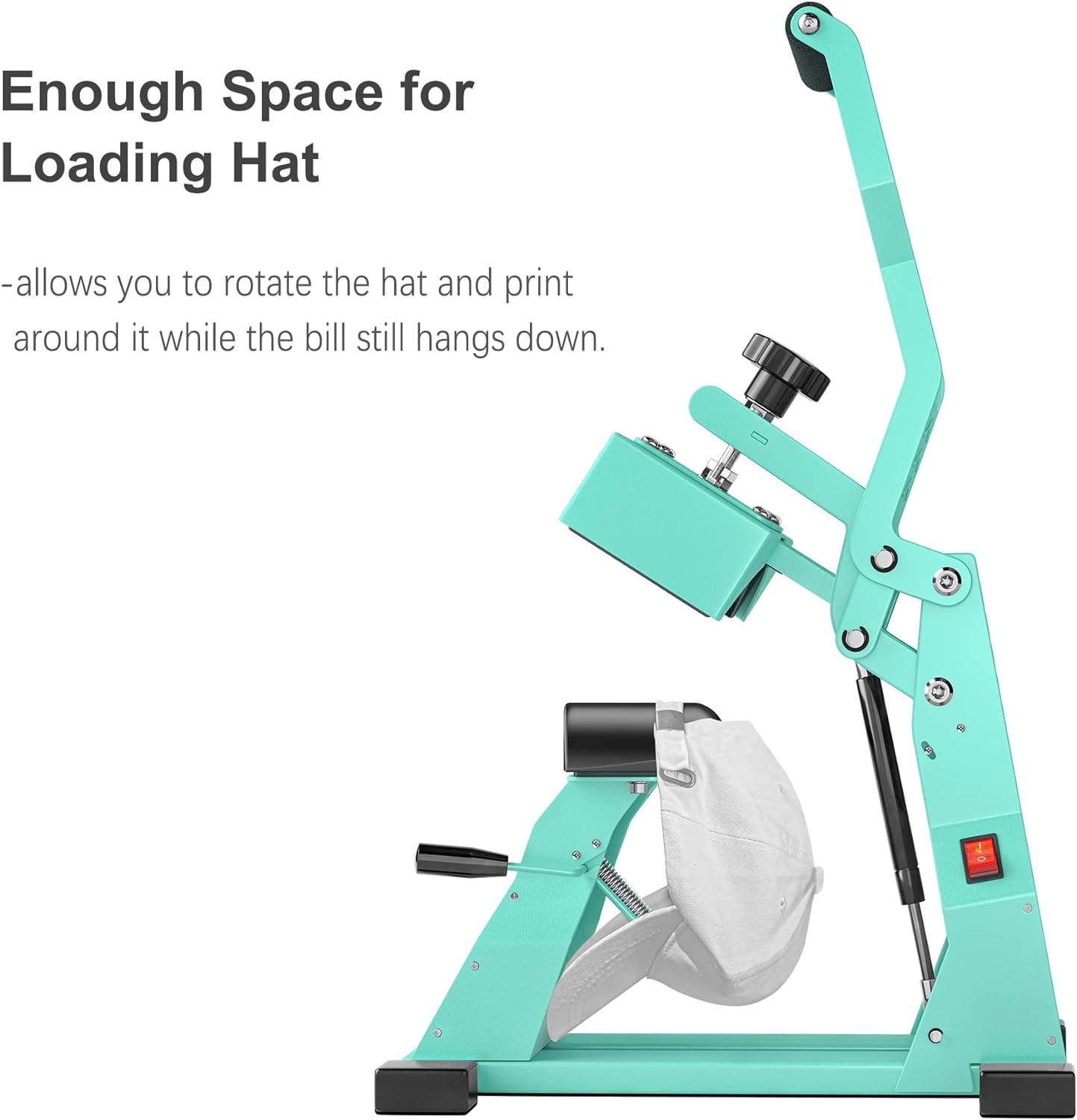 Delclynee Hat Heat Press Machine for Caps with 2pcs Interchangeable Platens