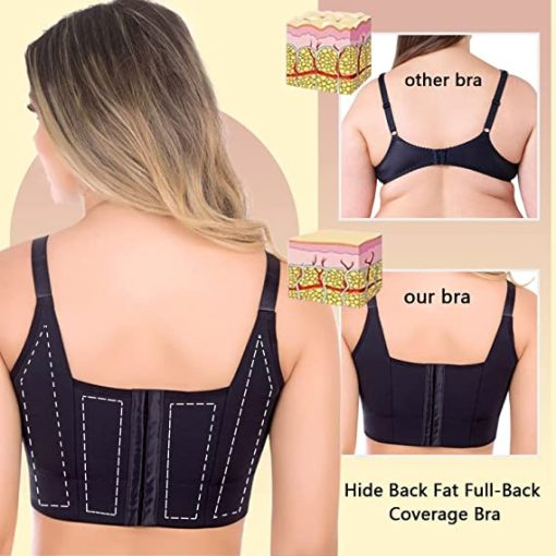Deep Cup Bra Hide Back Fat With Shapewear Incorporated-Black（Buy 1 Get 1 Free）
