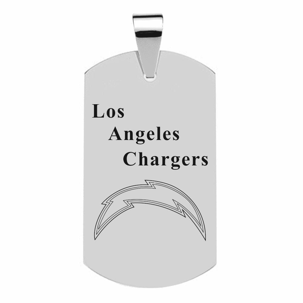 LOS ANGELES CHARGERS TITANIUM STEEL DOG TAG
