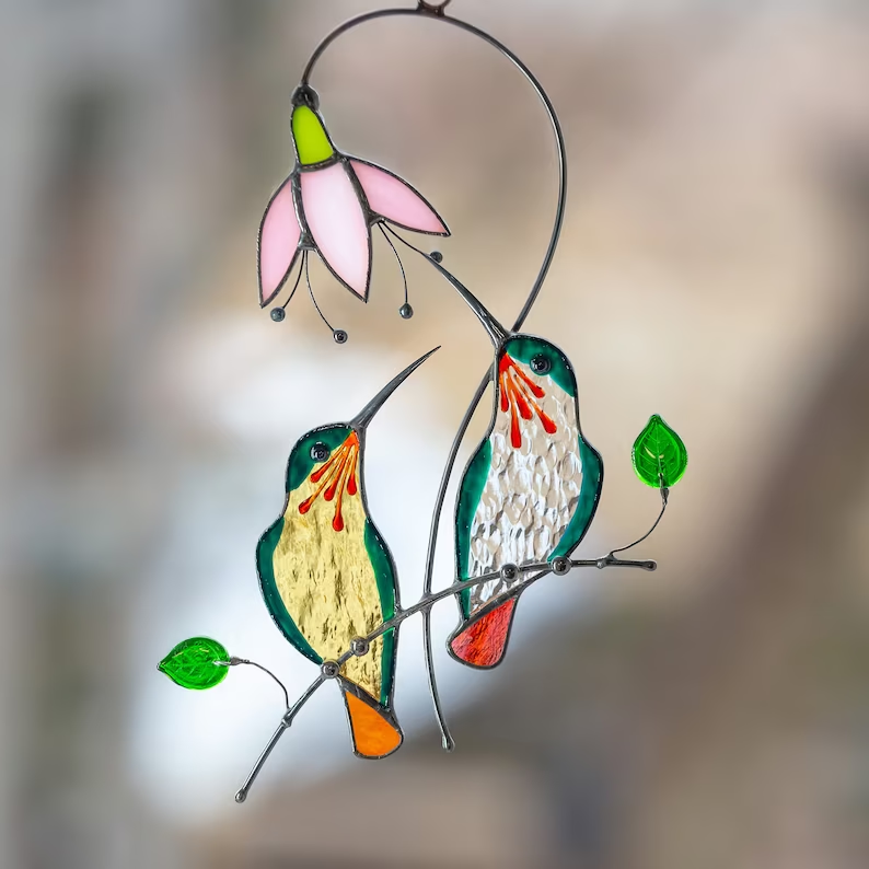 🐦Hot Sale🔥-Stained Glass Hummingbird Suncatcher