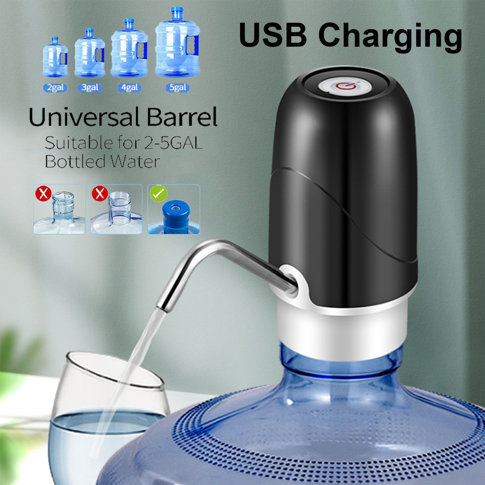 Automatic Electric Drinking Water Pump Portable Dispenser Water Bottle Home