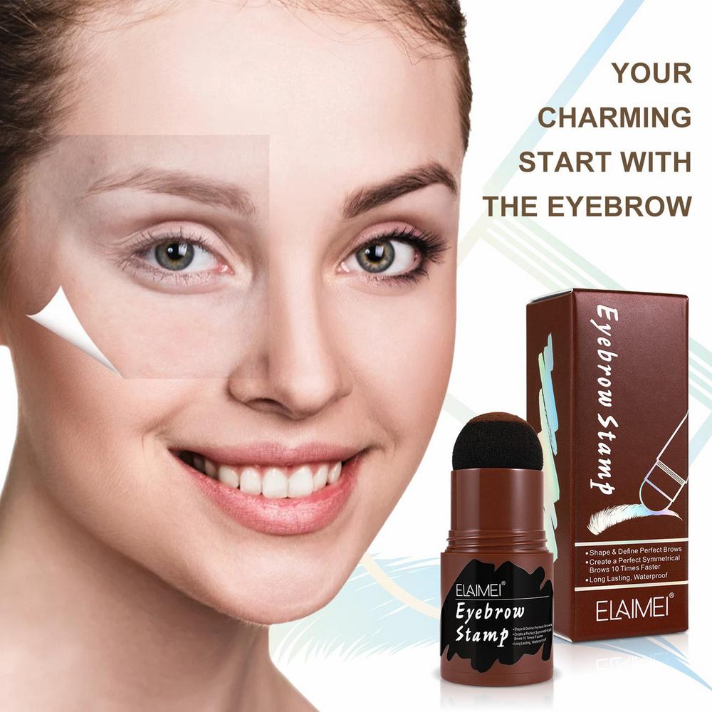 Eyebrow Stamp Reusable Natural Brow Powder Stencil Kit for Makeup