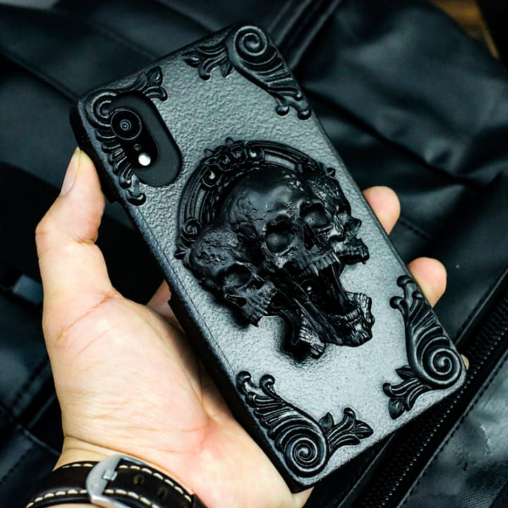Break the Rules Madness Skeleton leather phone case
