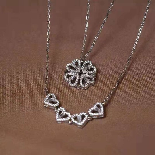 Four Leaf Heart Shape Necklace