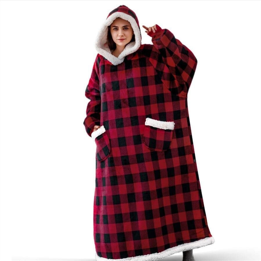 Casual Unisex Long Hooded Pullovers Wearable Blanket