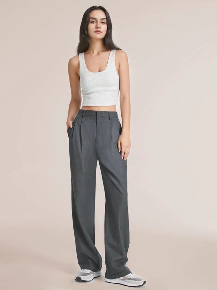 Crepe Pleated Pants (Free Shipping)