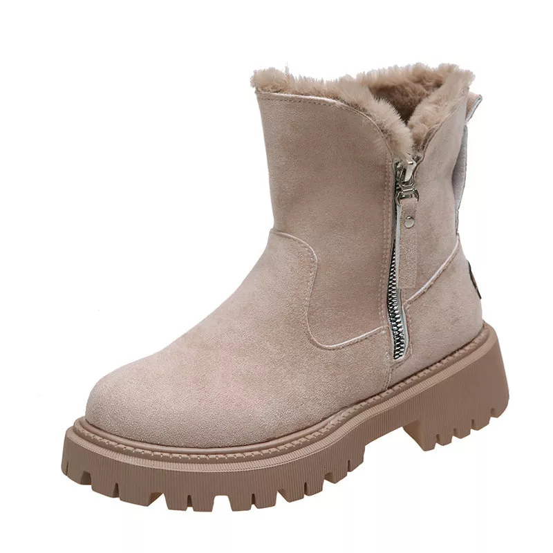 Women's Comfort Warm Wool Round Toe Boots