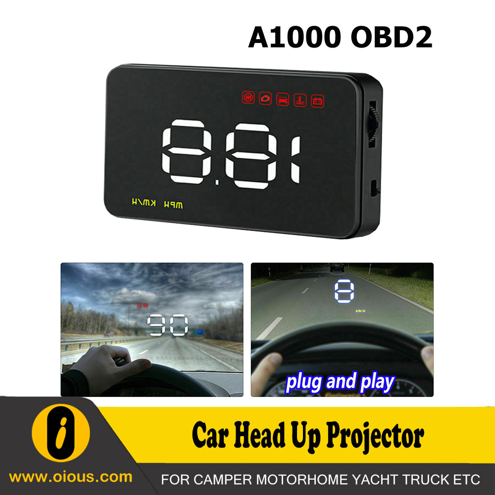 Car Head Up Display OBD2 II HUD Projector Speedometer MPH KM/h Speed Warning New