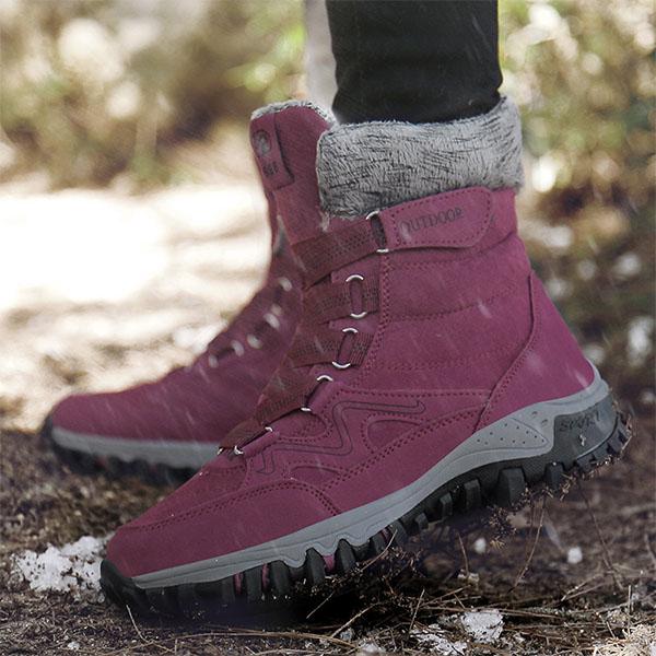 Chicinskates Men's Suede Velcro Snow Boots