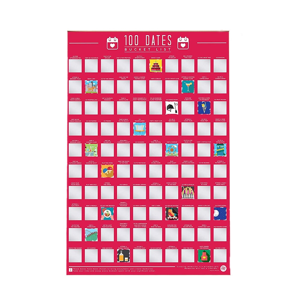 50%OFF⭐️100 Dates To Go On Scratch Off Bucket List Poster