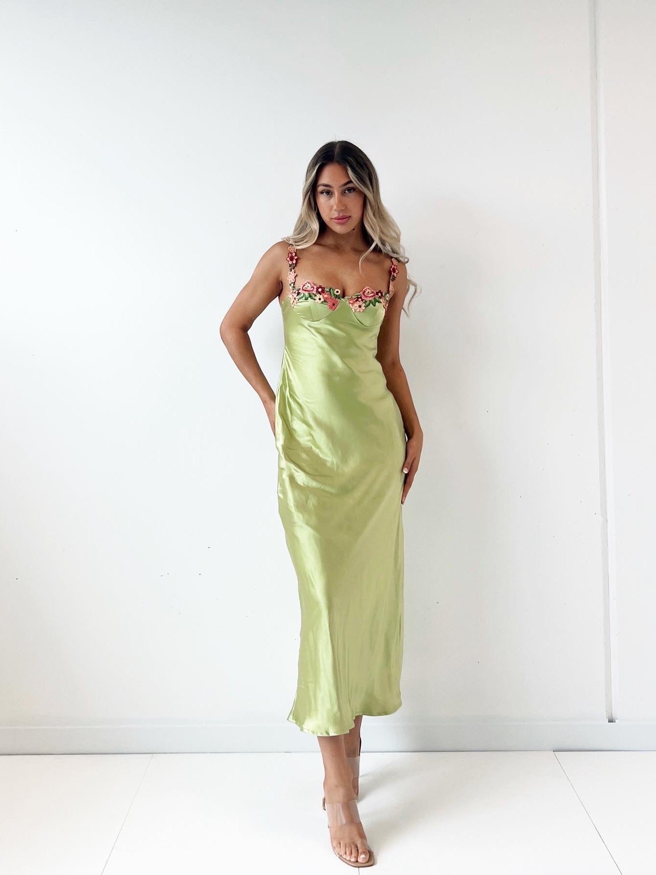 Tiana Midi Dress - Lime