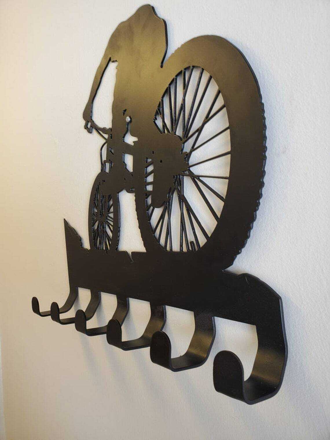 Mountain bike gear rack / metal wall decor