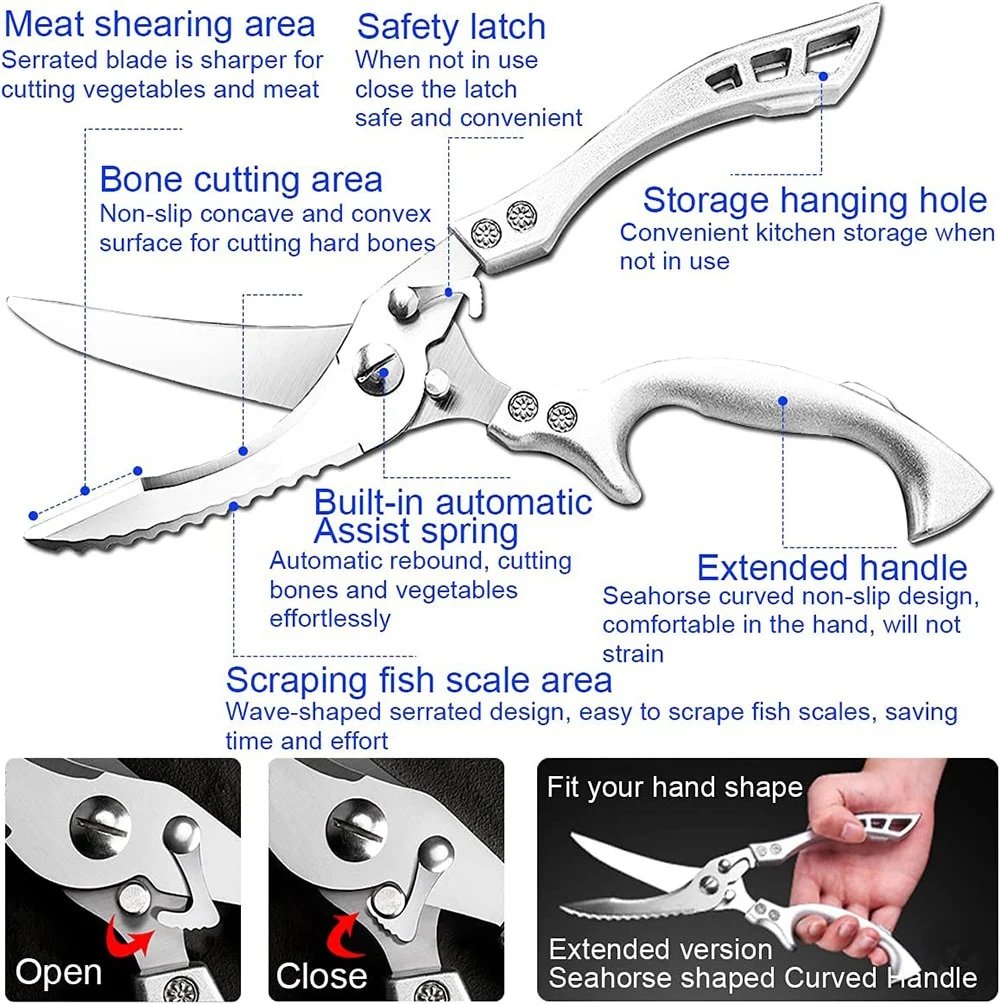 (🎅 HOT SALE NOW-48% OFF) -Heavy Duty Stainless Steel Bone-Cut Scissors