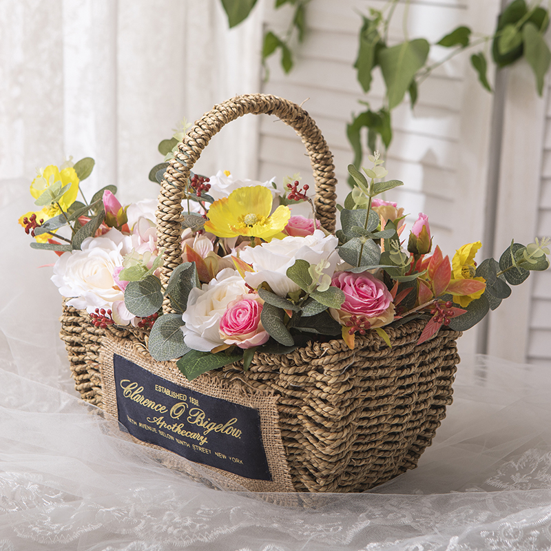 Indoor Tabletop Flower Baskets Finished Flower Arrangements Wedding Decoration Floral Arrangements