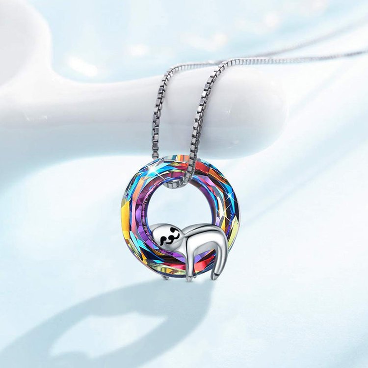 Crystal Sloth Necklace