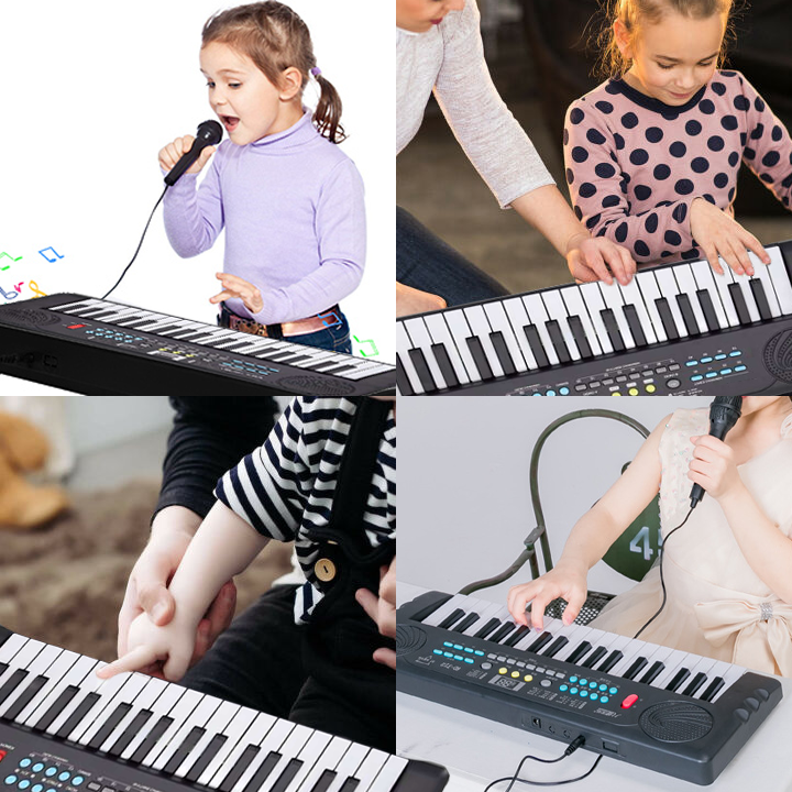 Kids Keyboard Piano - 37 Keys Multifunctional Educational Musical Piano Toy with Microphone