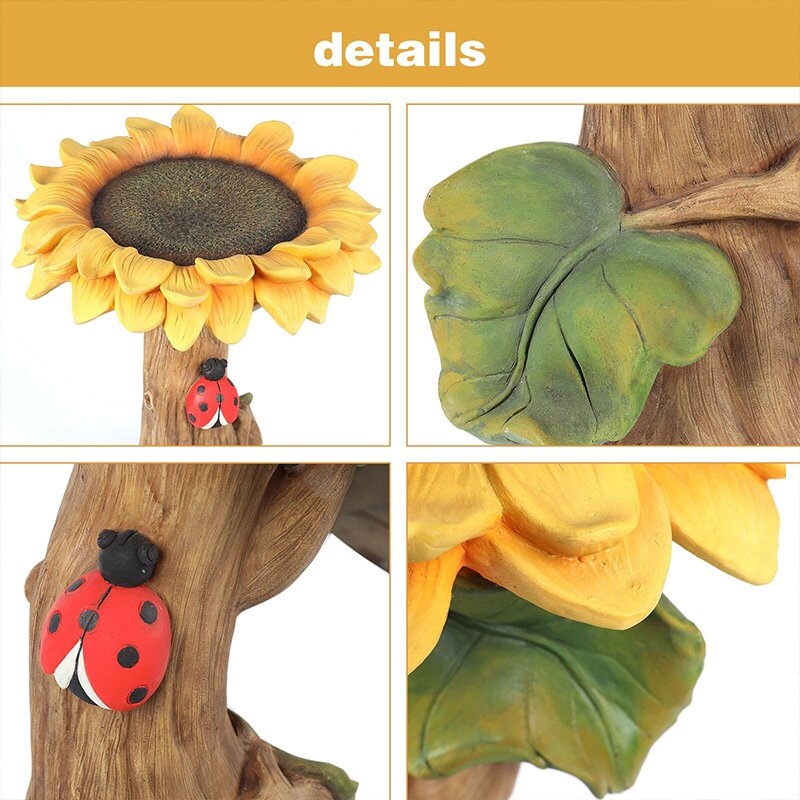 50% OFF💖Father's and Mother's Day💖 Sunflower Ladybug Bird Bathroom Garden Decoration（26.63*16.8*16.5 CM/10.48*6.61*6.5 IN）