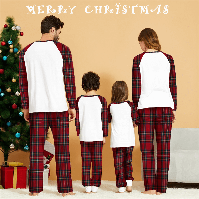 Family Matching Lovely Bear Wearing Christmas Hat Pajamas Sets