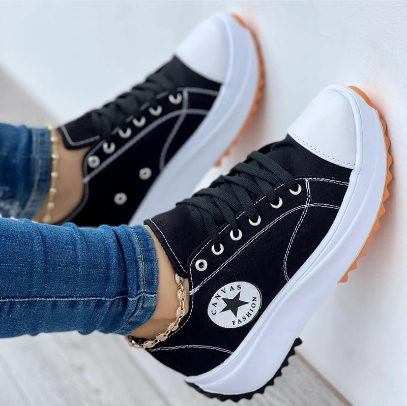 Canvas Platform Hike Sneakers Shoes For Women