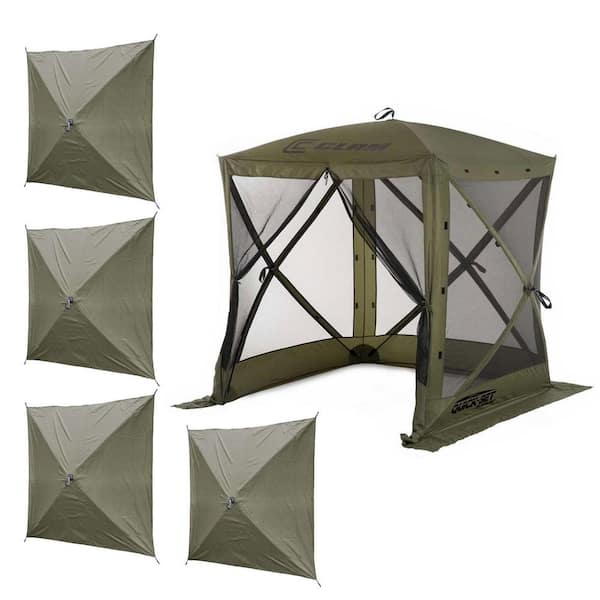Clam Quick-Set Traveler Green Outdoor Screen Shelter with Wind Panels