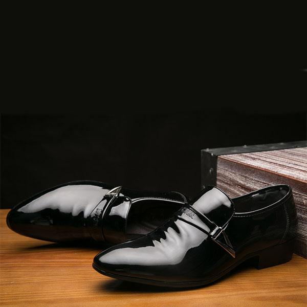 Chicinskates Men's Pointed Toe Slip-On Business Shoes