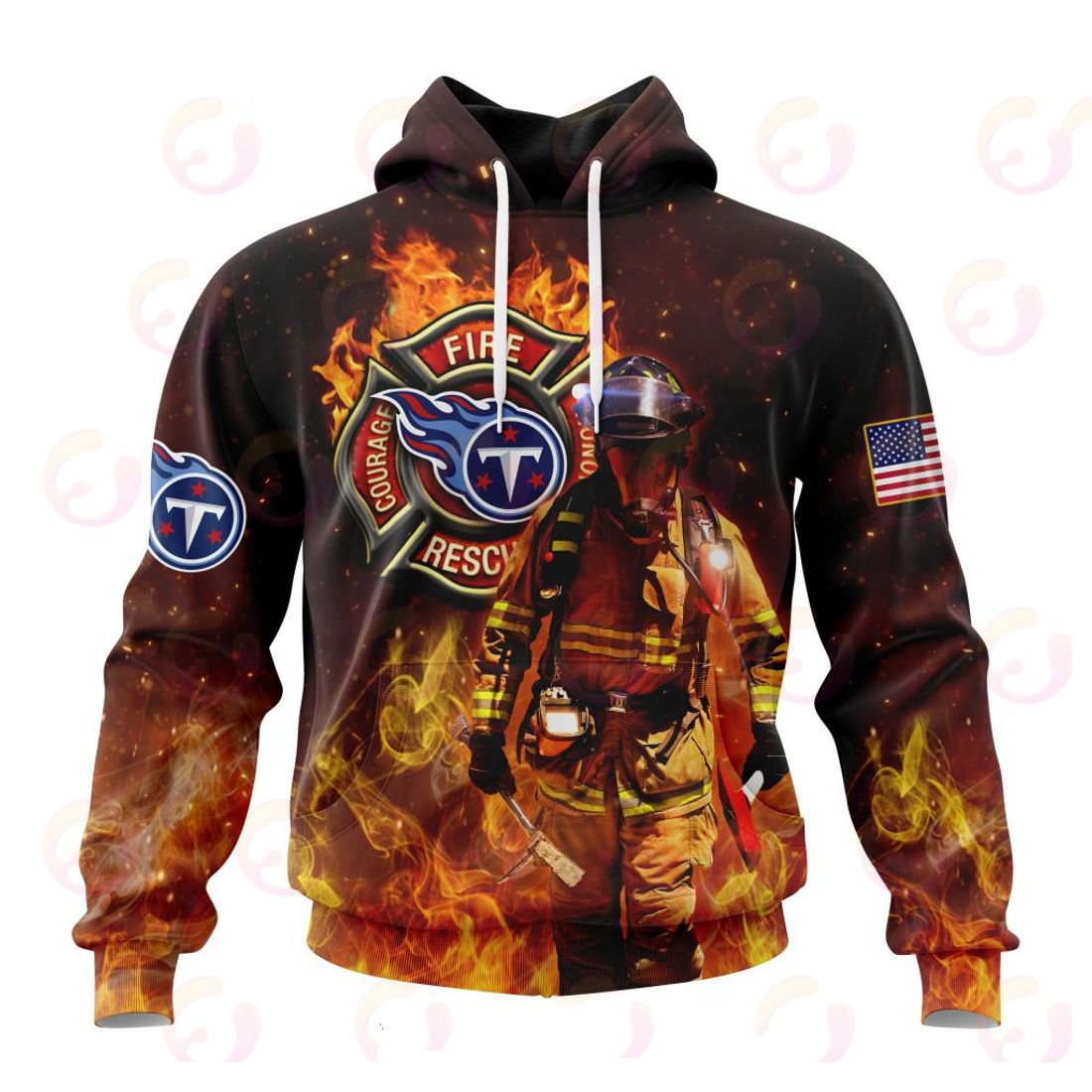 TENNESSEE TITANS HONOR FIREFIGHTERS – FIRST RESPONDERS 3D HOODIE