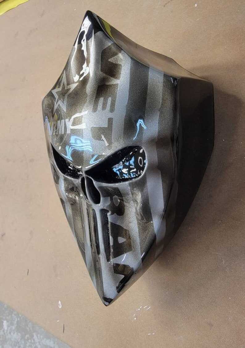 Harley Motorcycle Custom side-mounted horn cover with 3D Punisher flag Army Veteran