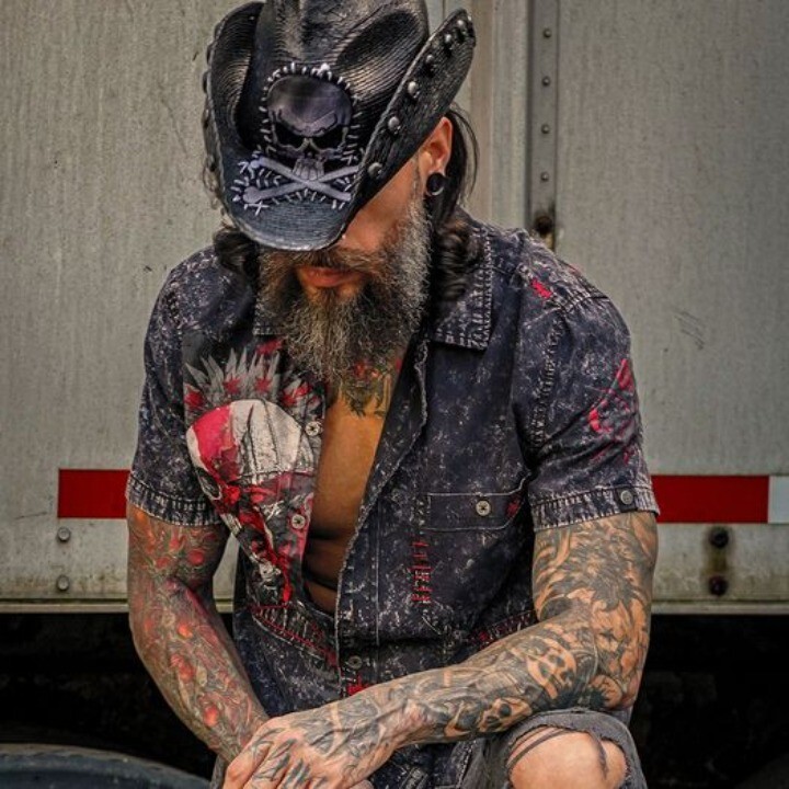 Heavy Metal Rocker Handstitched Skull Hat