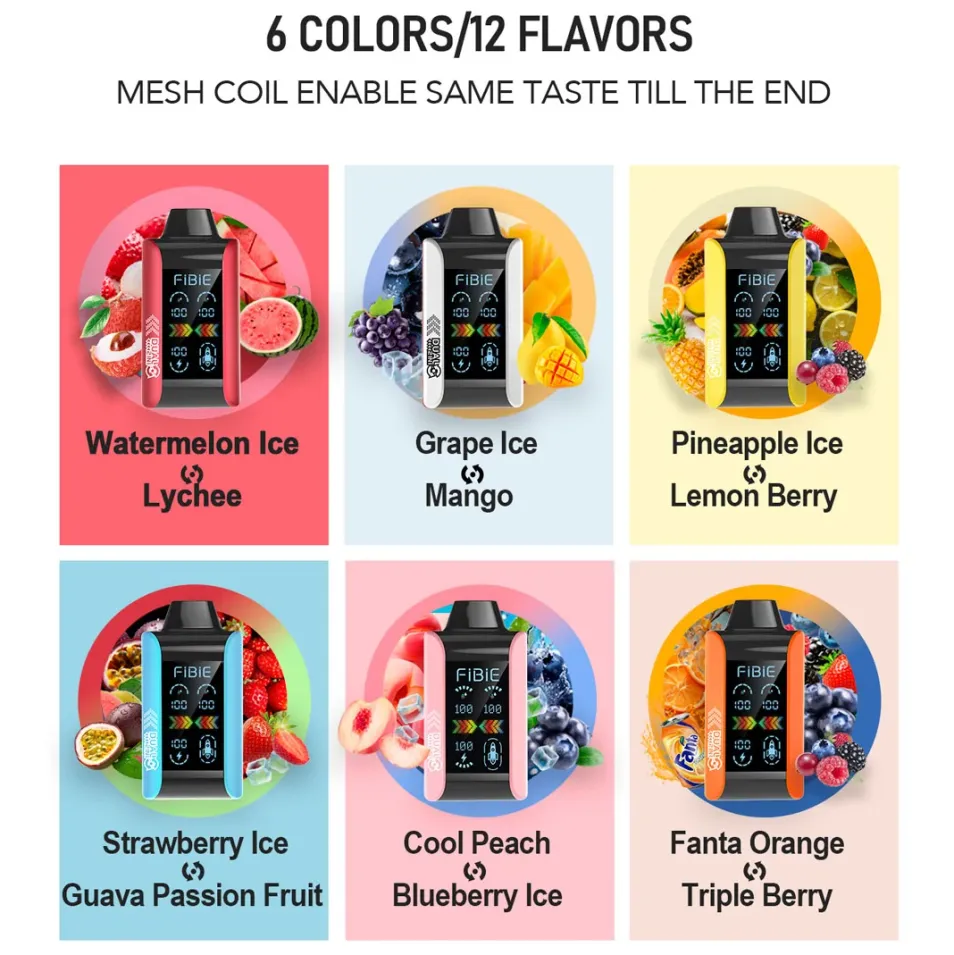 COOL PEACH & BLUEBERRY ICE - FIBIE 15000 Dual Flavors