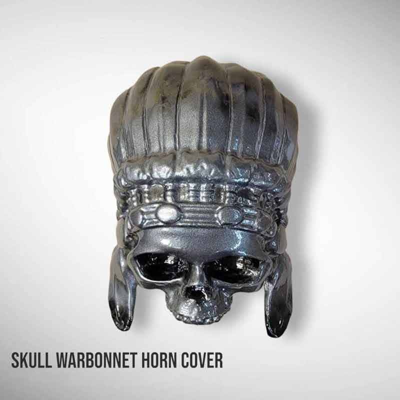 Harley Motorcycle 3D Skull Warbonnet Horn Cover
