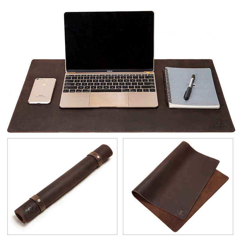 KRIES Leather Waterproof Desk Mat for Office and Home