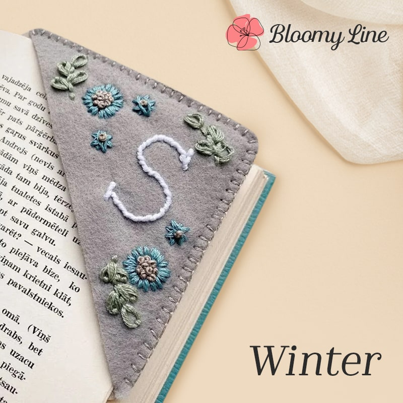 Personalized Hand Embroidered Corner Bookmark