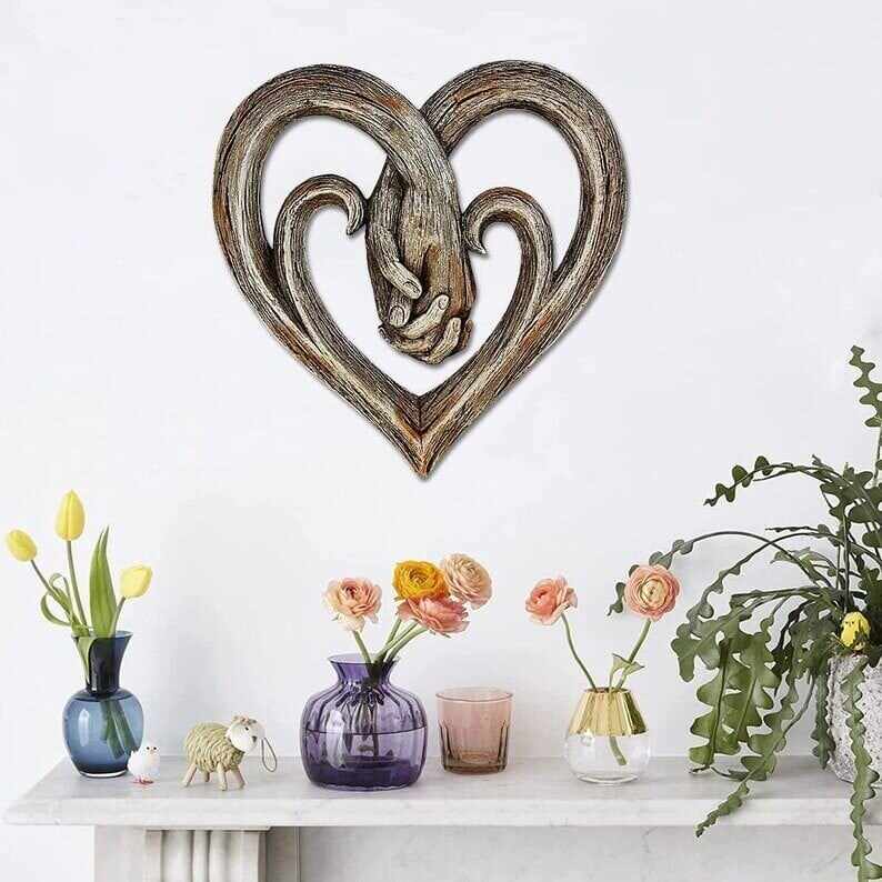 💖LAST DAY 49% OFF💖-Heart Holding Hands Wall Decor & Forever Love