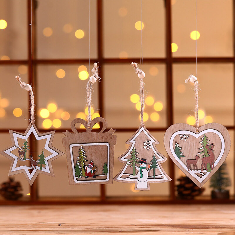 (🌲Early Christmas Sale- SAVE 49% OFF)Christmas Wooden Pendant-BUY 1 GET 1 FREE TODAY!