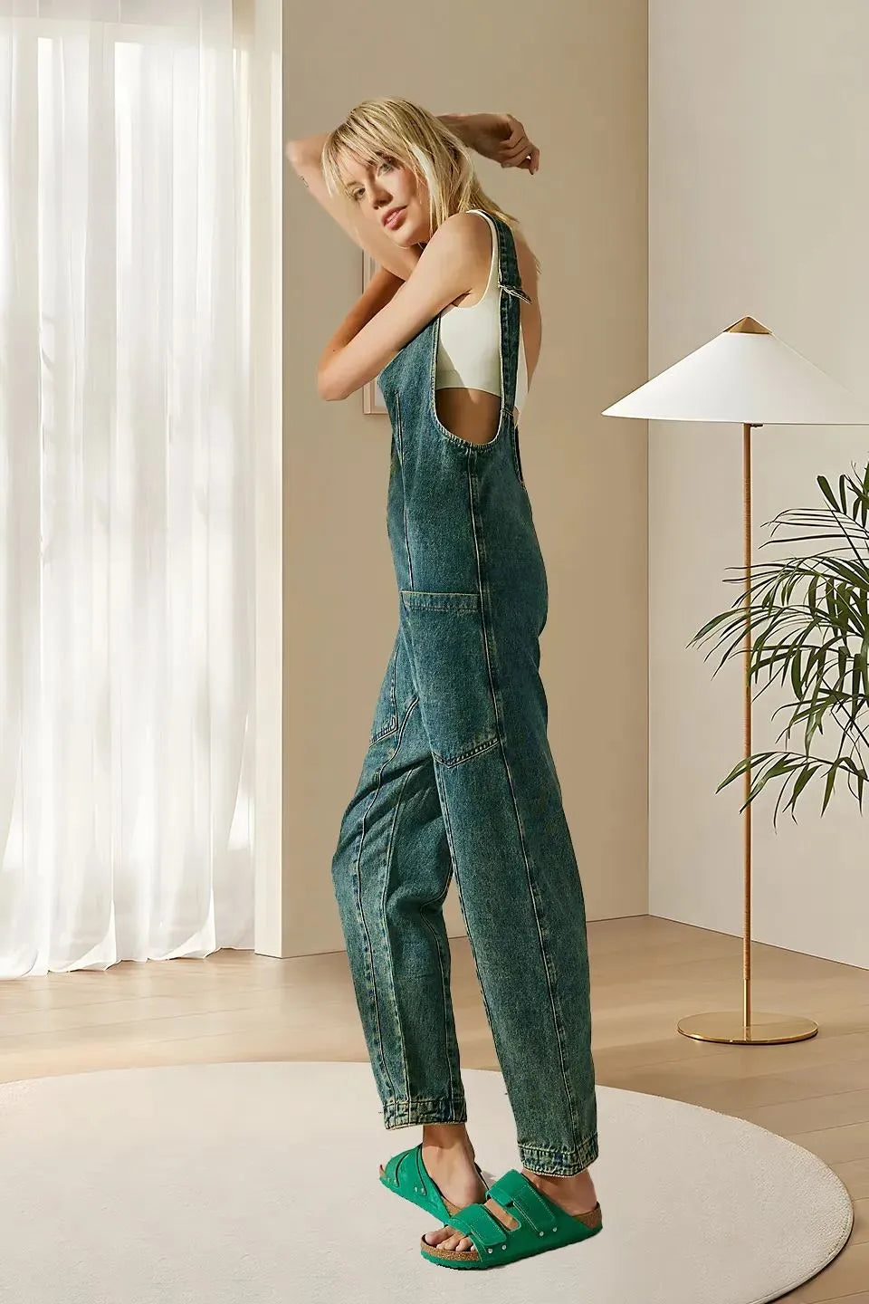 Denim Jumpsuit With Pockets - (Buy 2 Vip Shipping)